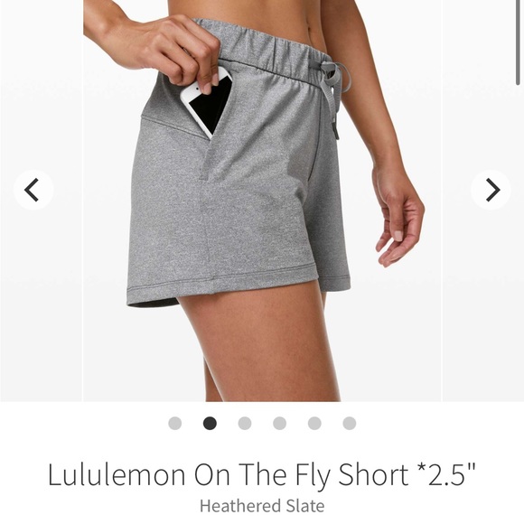 lululemon athletica Pants - #12 Lululemon On the Fly Short 2.5" heathered Slate Sz 6